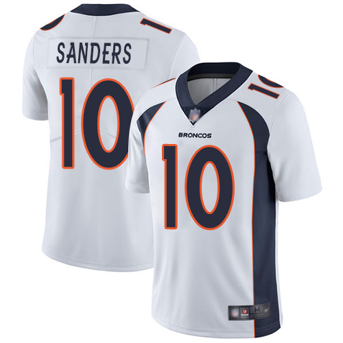 Men Denver Broncos 10 Emmanuel Sanders White Vapor Untouchable Limited Player Football NFL Jersey